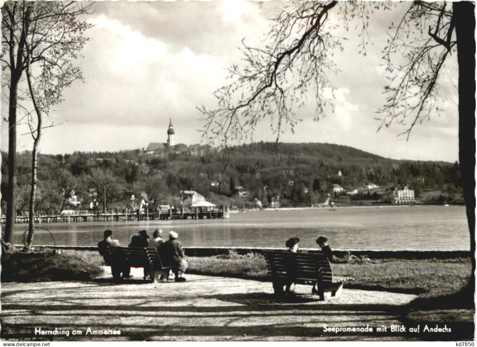 Herrsching Am Ammersee, Seepromenade Mit Blick Auf Andechs - Herrsching