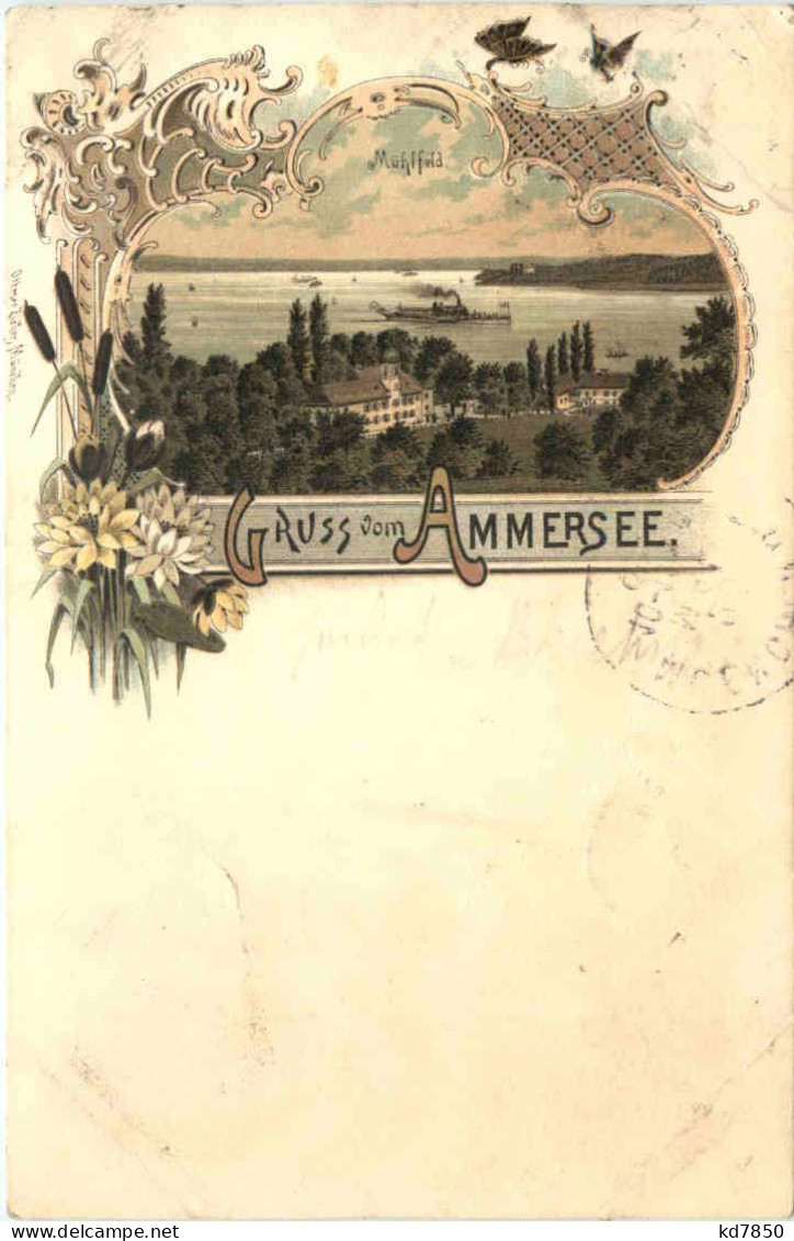 Mühlfeld Herrsching Am Ammersee - Litho - Herrsching