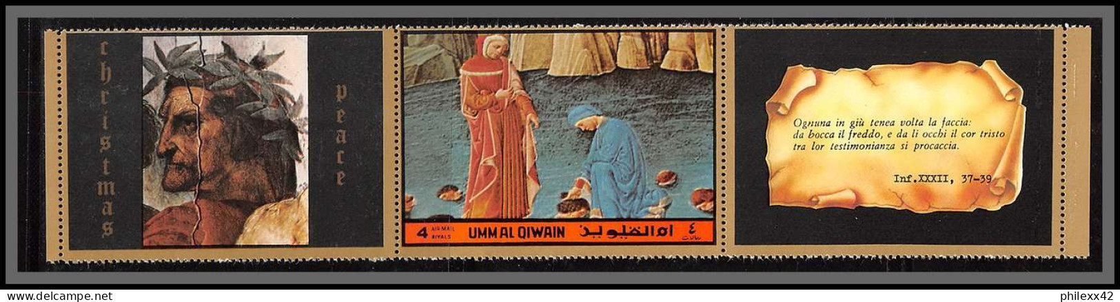 0373/ Umm Al Qiwain ** MNH Michel N°900 A Dante Tableau (Painting) Vignettes Labels Complet Bocca Degli Abati - Umm Al-Qaiwain