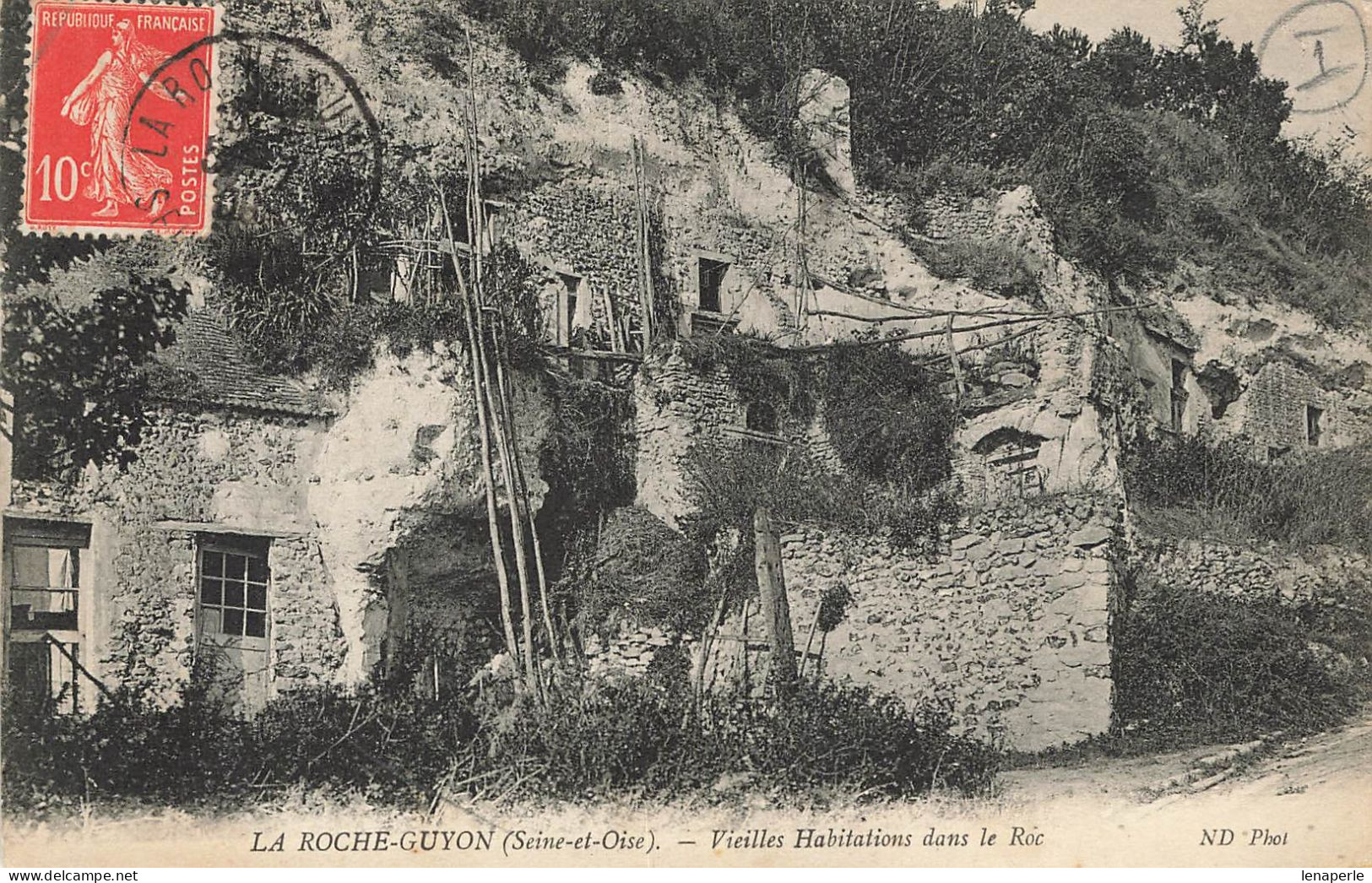 D4995 La Roche Guyon Vieilles Habitations Dans Le Roc - La Roche Guyon