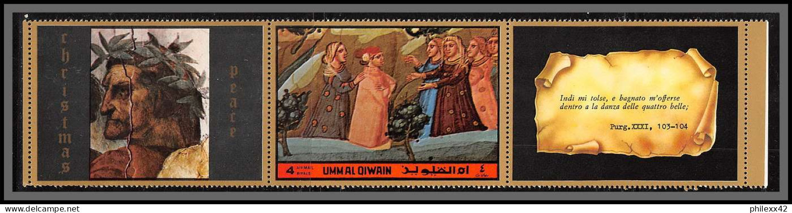 0379/ Umm Al Qiwain ** MNH Michel N°911 A Dante And Beatrice Tableau (Painting) Vignettes Labels - Religious