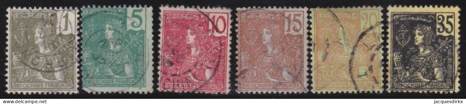 Indo-Chine  .  Y&T   .    6 Timbres    .      O    .    Oblitéré - Used Stamps