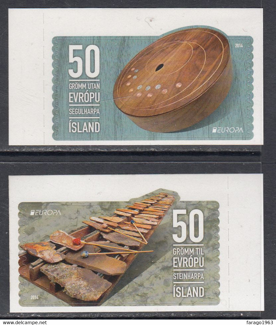 2014 Iceland  Harps Musical Instruments Complete Set Of 2 MNH @ BELOW FACE VALUE - Ongebruikt