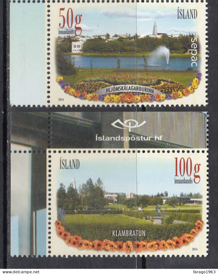 2014 Iceland Reykjavik Parks  Complete Set Of 2 MNH @ BELOW FACE VALUE - Unused Stamps