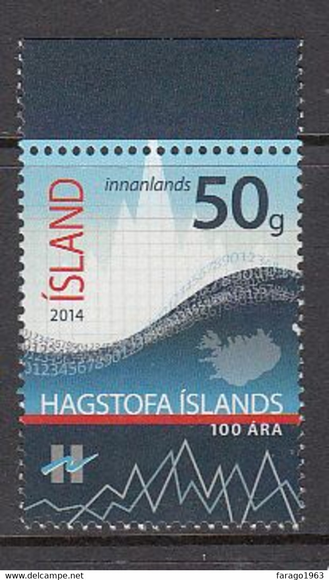 2014 Iceland Statistics Graphs Mathematics Complete Set Of 1 MNH @ BELOW FACE VALUE - Unused Stamps