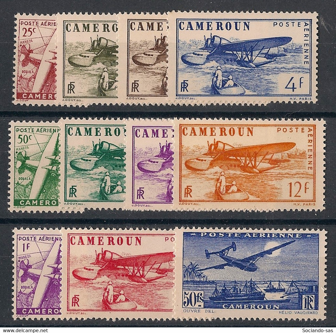 CAMEROUN - 1941 - Poste Aérienne PA N°YT. 1 à 11 - Série Complète - Neuf Luxe ** / MNH / Postfrisch - Aéreo
