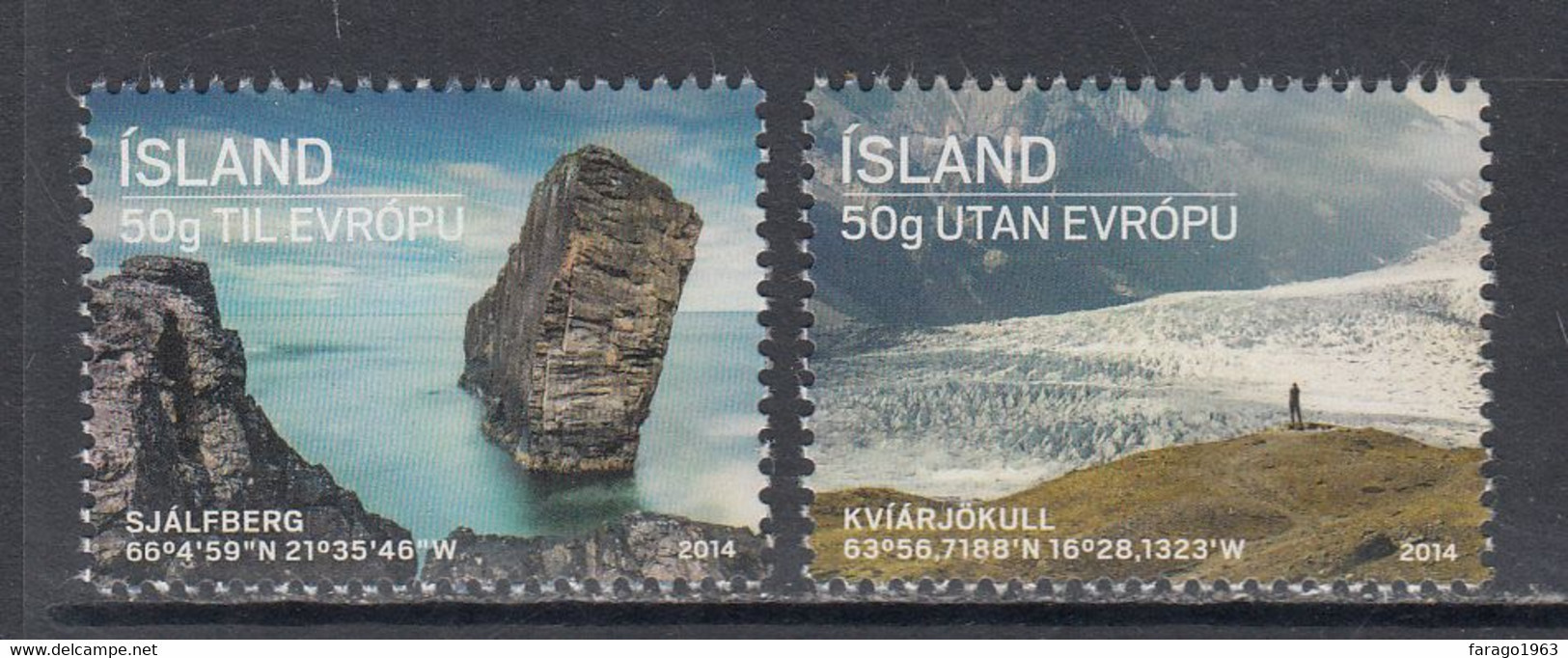 2014 Iceland Scenes Glacier Tourism Complete Set Of 2 MNH @ BELOW FACE VALUE - Unused Stamps