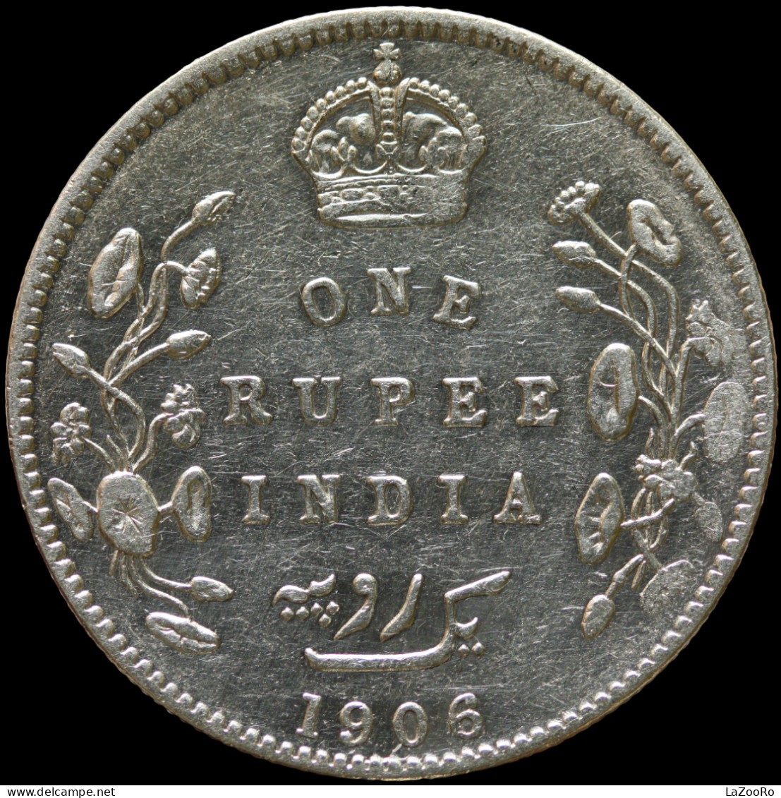 LaZooRo: British India 1 Rupee 1906 XF - Silver - Colonies