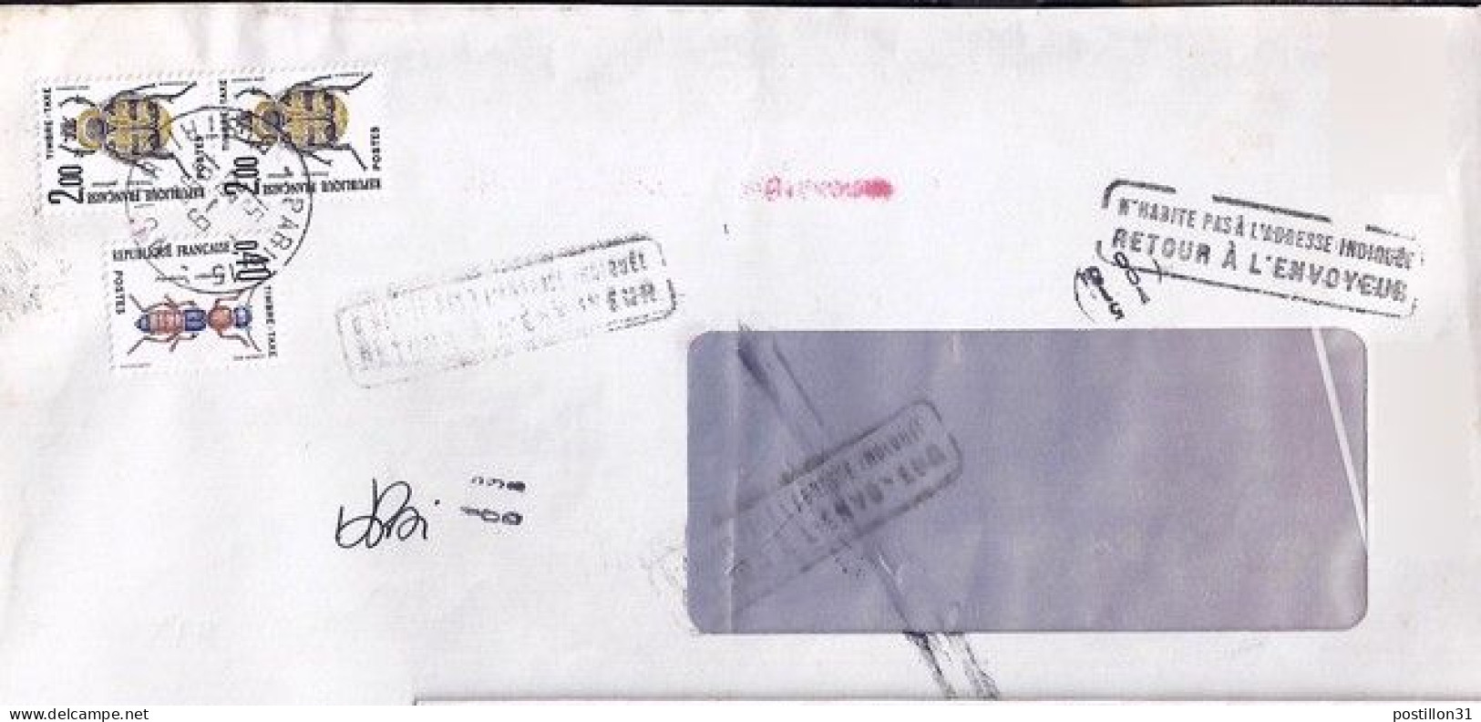 TAXE N° 107x2/110 S/L. TAXEE A PARIS 15/23.9.83 - 1960-.... Storia Postale