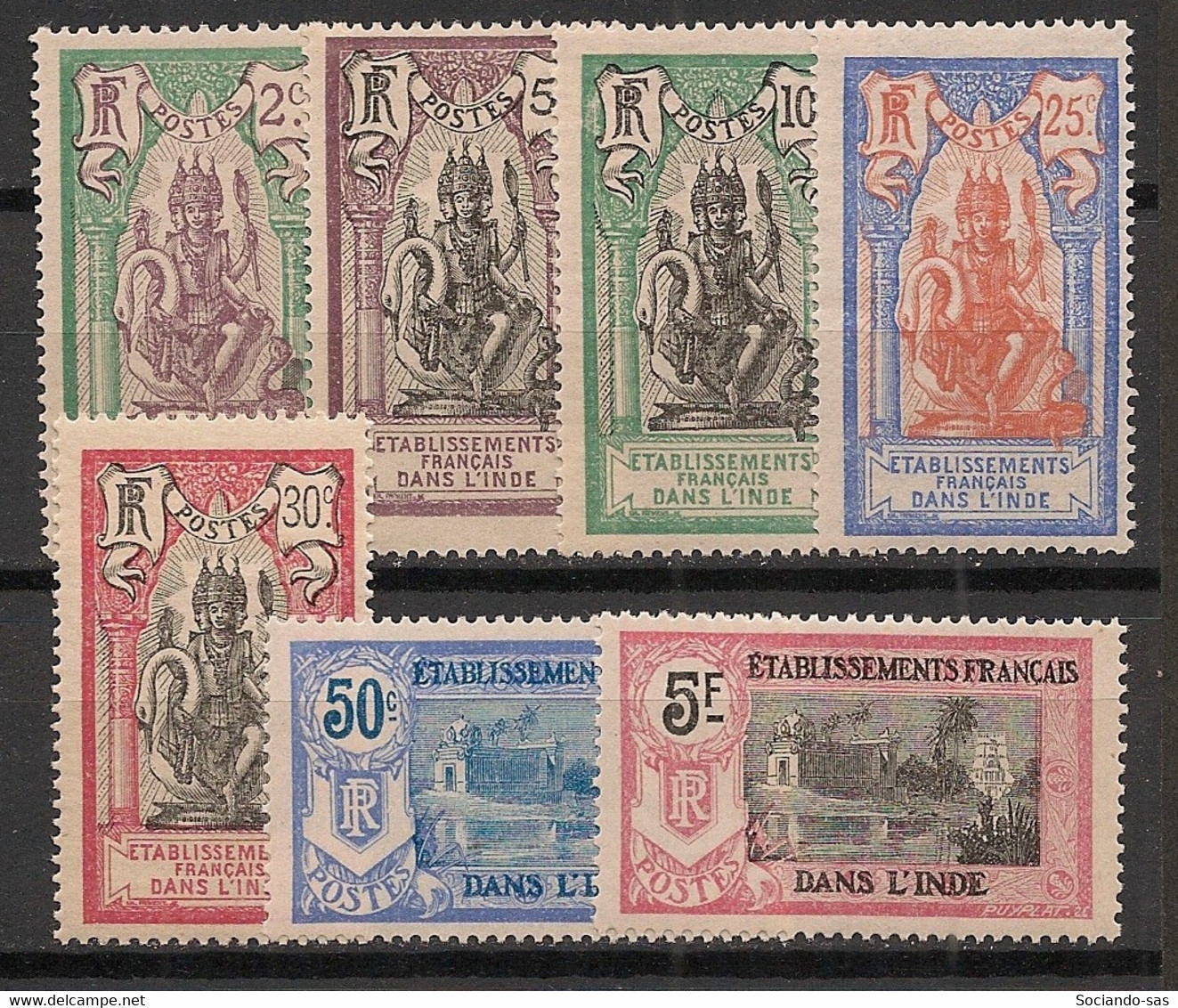 INDE - 1922 - N°YT. 49 à 55 - Série Complète - Neuf Luxe ** / MNH / Postfrisch - Ungebraucht