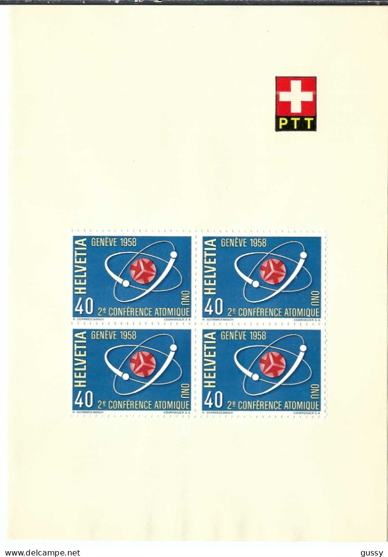 SUISSE 1958: Encart De Genève - Covers & Documents