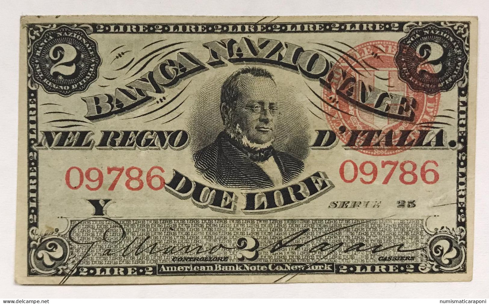 Banca Nazionale Nel Regno D'italia 2 Lire Cavour 25 07 1866 R Spl/sup Naturale  Lotto.1948 - [ 4] Emissioni Provvisorie