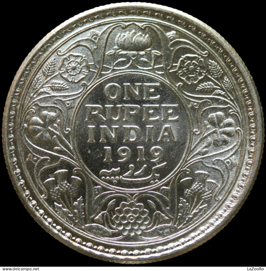 LaZooRo: British India 1 Rupee 1919 UNC - Silver - Kolonien