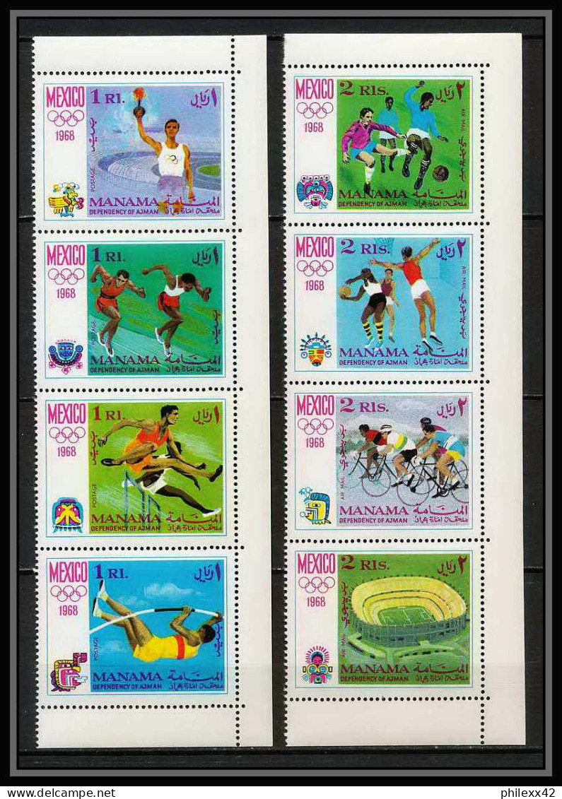 110e - Manama - MNH ** Mi N° 77 / 84 A Jeux Olympiques Olympic Games Mexico 68 Cycling Football (Soccer) Basketball - Zomer 1968: Mexico-City