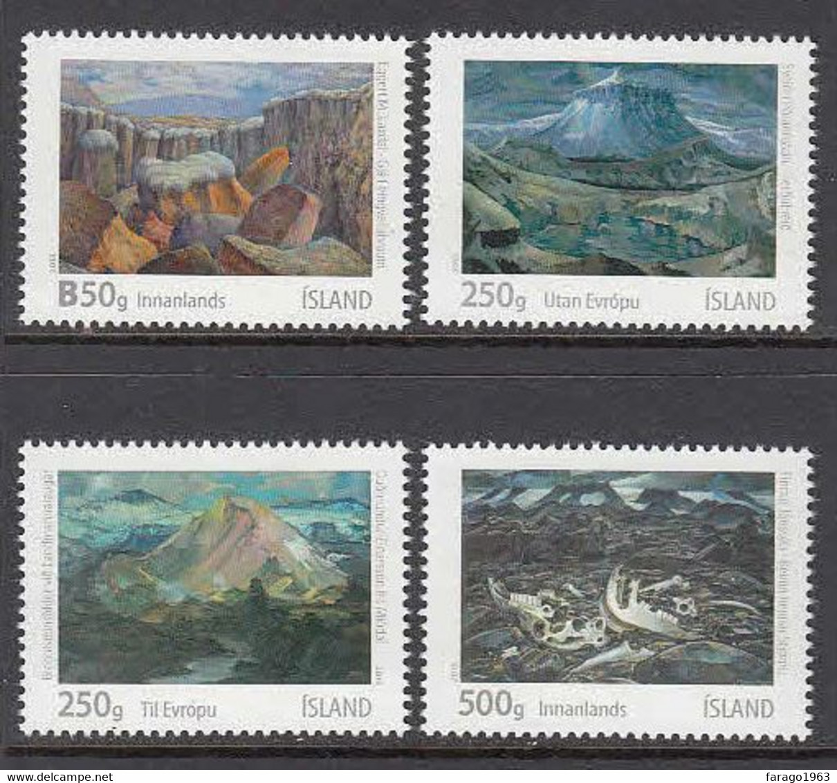 2013 Iceland Paintings Complete Set Of 4 MNH @ BELOW FACE VALUE - Unused Stamps