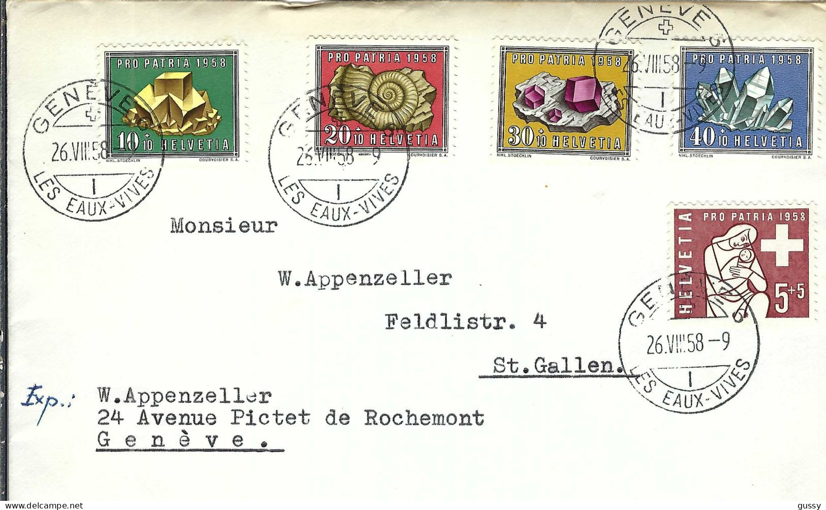 SUISSE 1958: LSC De Genève Pour St Gallen - Lettres & Documents