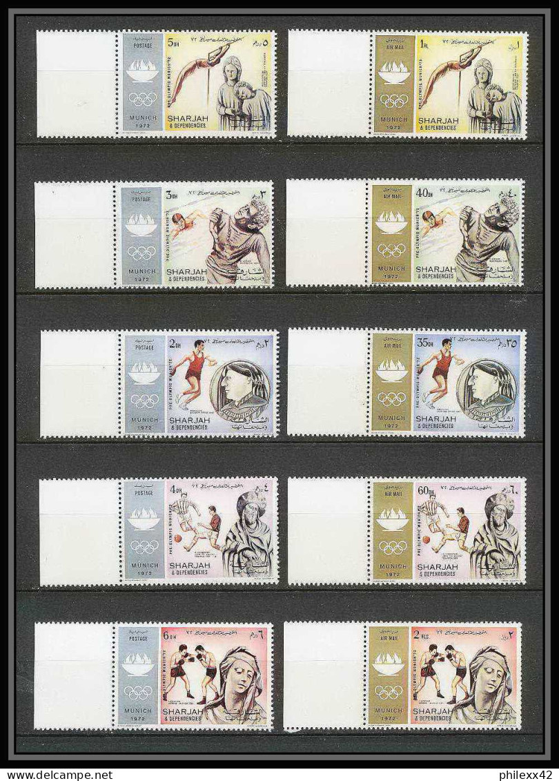 124 - Sharjah MNH ** Mi N° 839 / 848 A Jeux Olympiques (summer Olympic Games) Munich 72 Football (Soccer) Boxe - Schardscha