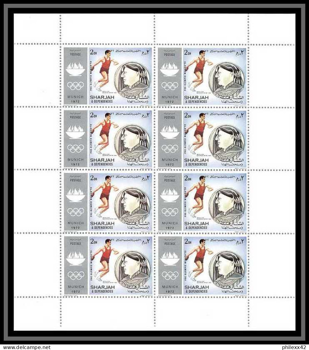 124b - Sharjah MNH ** Mi N° 839 / 848 A Jeux Olympiques (summer Olympic Games) Munich 72 Feuilles (sheets) - Sharjah