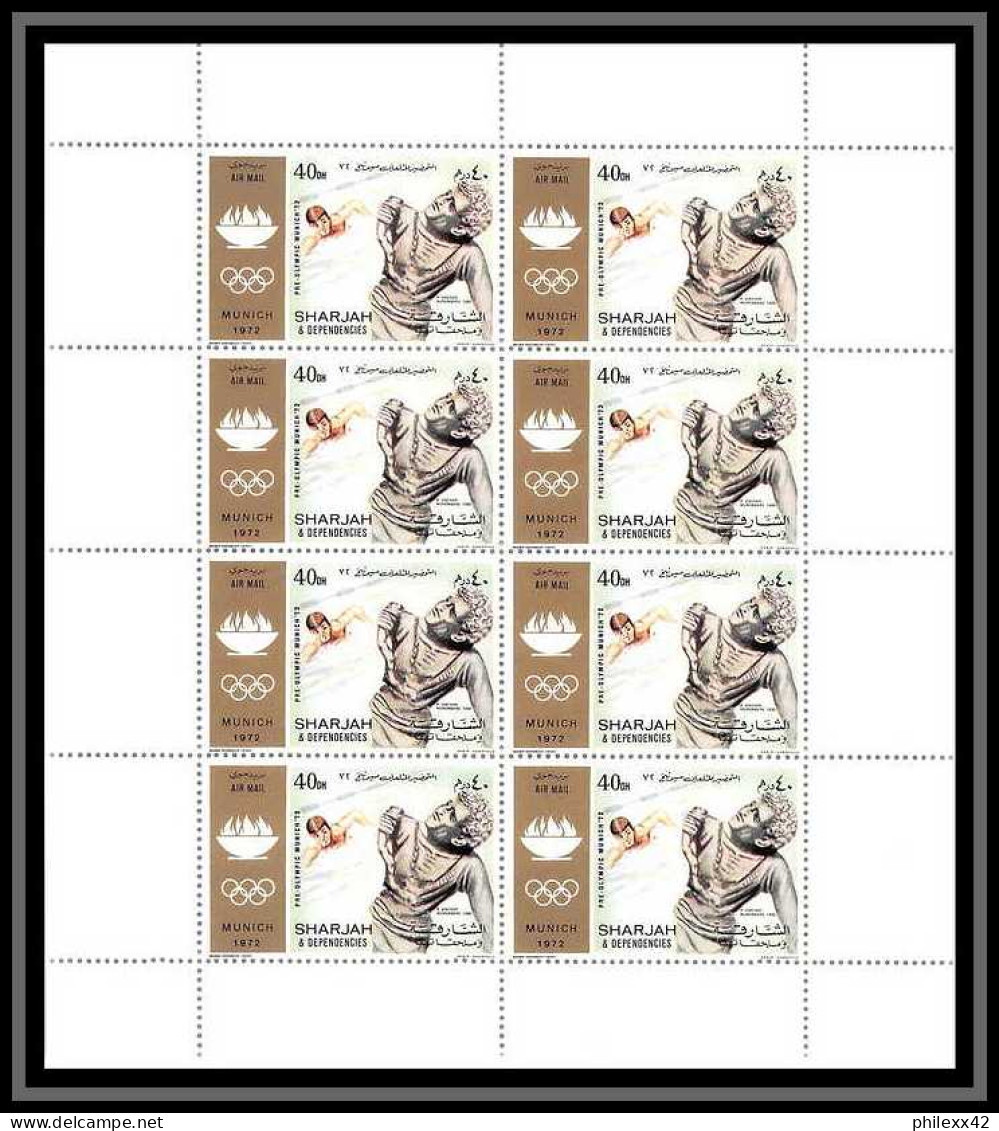 124b - Sharjah MNH ** Mi N° 839 / 848 A Jeux Olympiques (summer Olympic Games) Munich 72 Feuilles (sheets) - Schardscha