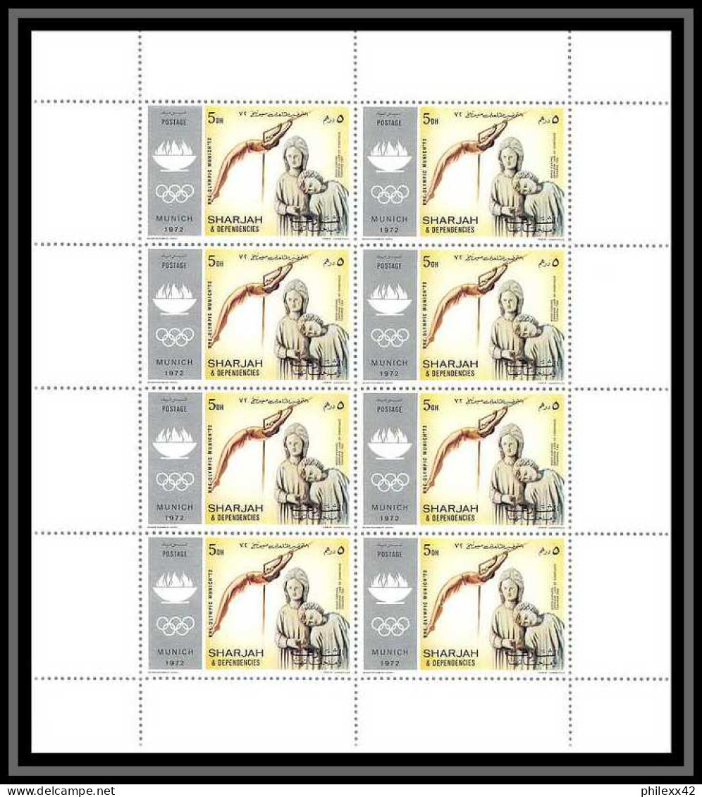 124b - Sharjah MNH ** Mi N° 839 / 848 A jeux olympiques (summer olympic games) munich 72 feuilles (sheets)