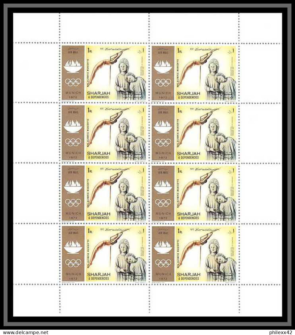 124b - Sharjah MNH ** Mi N° 839 / 848 A jeux olympiques (summer olympic games) munich 72 feuilles (sheets)