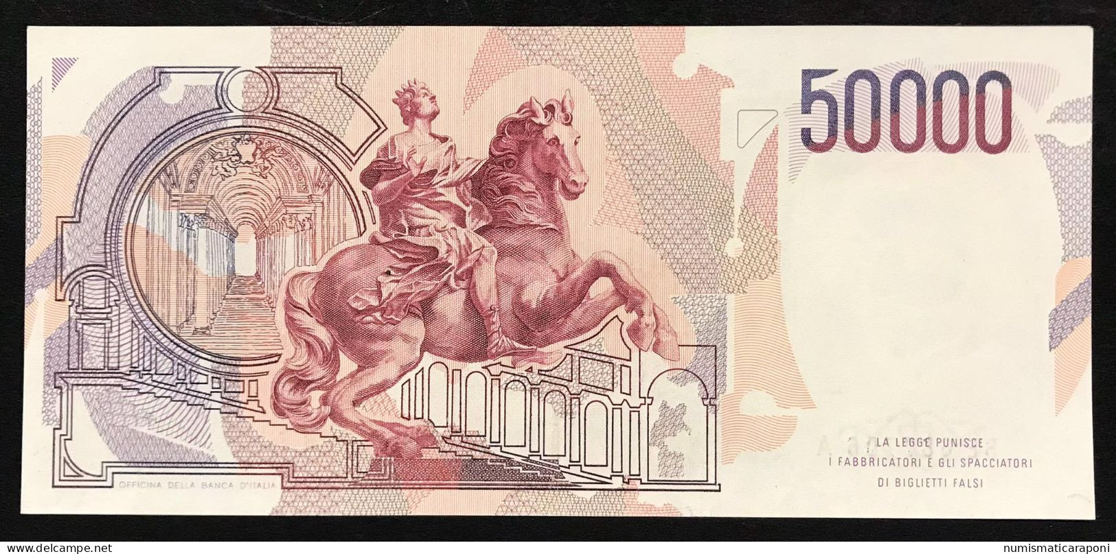 50000 Lire Gian Lorenzo Bernini I° Tipo Serie E 1992 Raro Bb LOTTO 450 - 50000 Liras