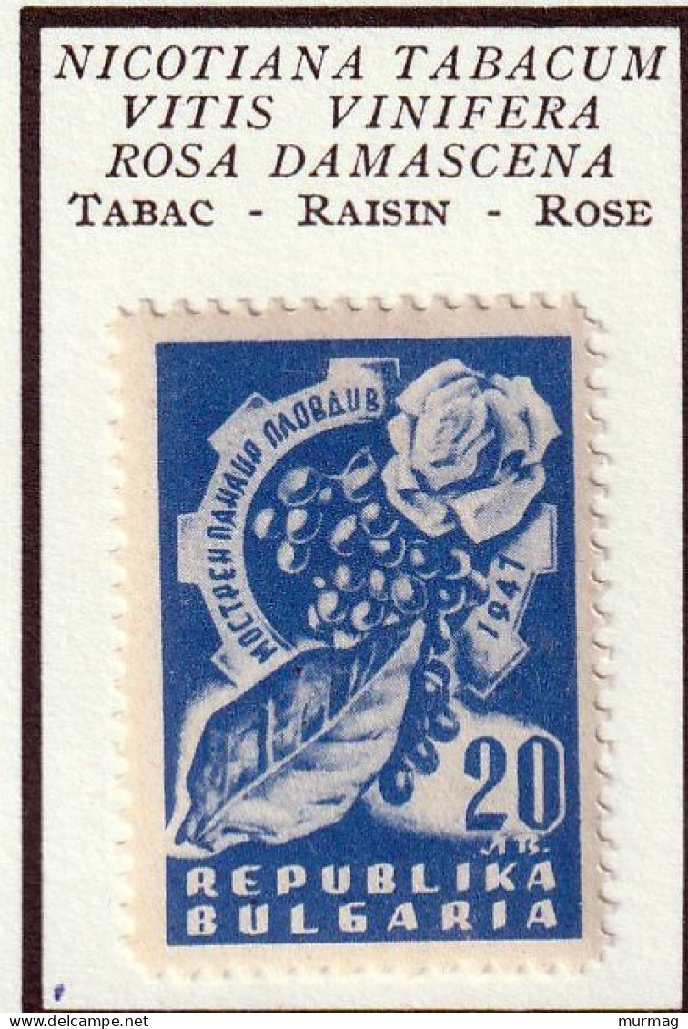 BULGARIE - Plantes, Tabac, Rose, Raisin - 1947 - MH - Neufs