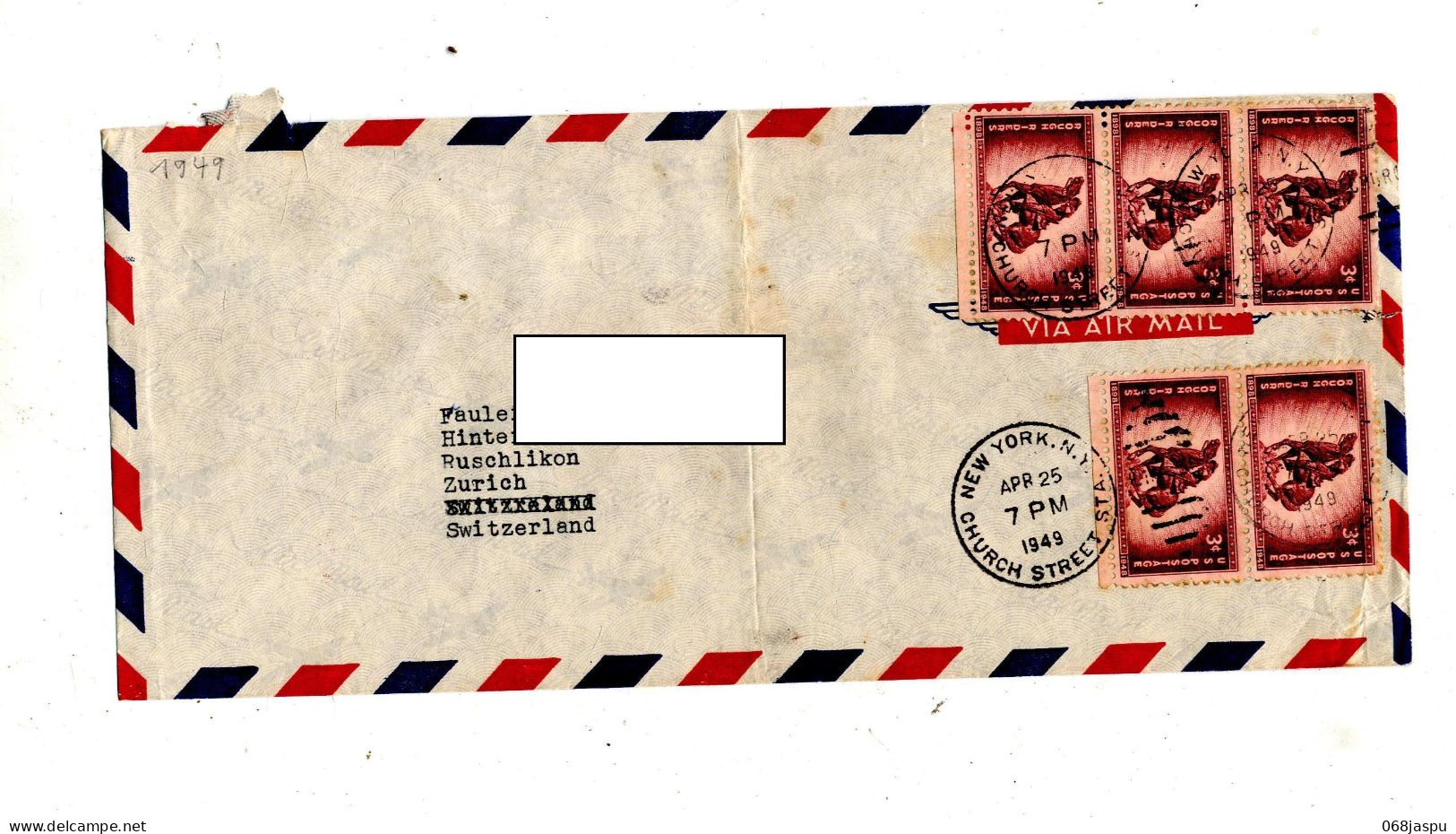 Lettre  Cachet New York Sur Cavalier - Covers & Documents