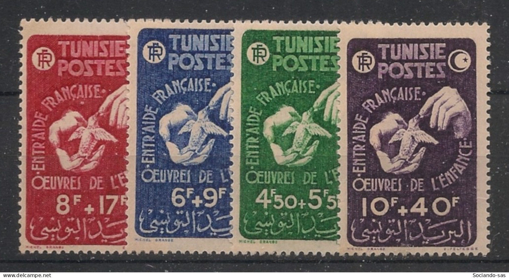 TUNISIE - 1947 - N°YT. 320 à 323 - Série Complète - Neuf Luxe** / MNH / Postfrisch - Unused Stamps