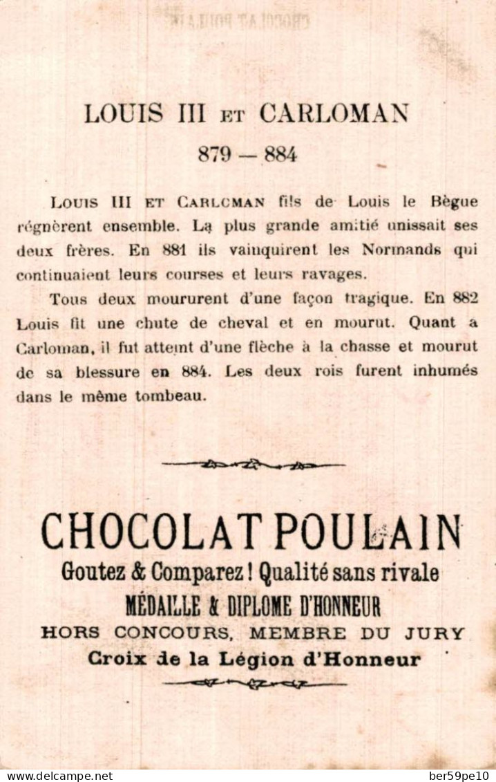 CHROMO CHOCOLAT POULAIN N°33 LOUIS III ET CARLOMAN - Poulain