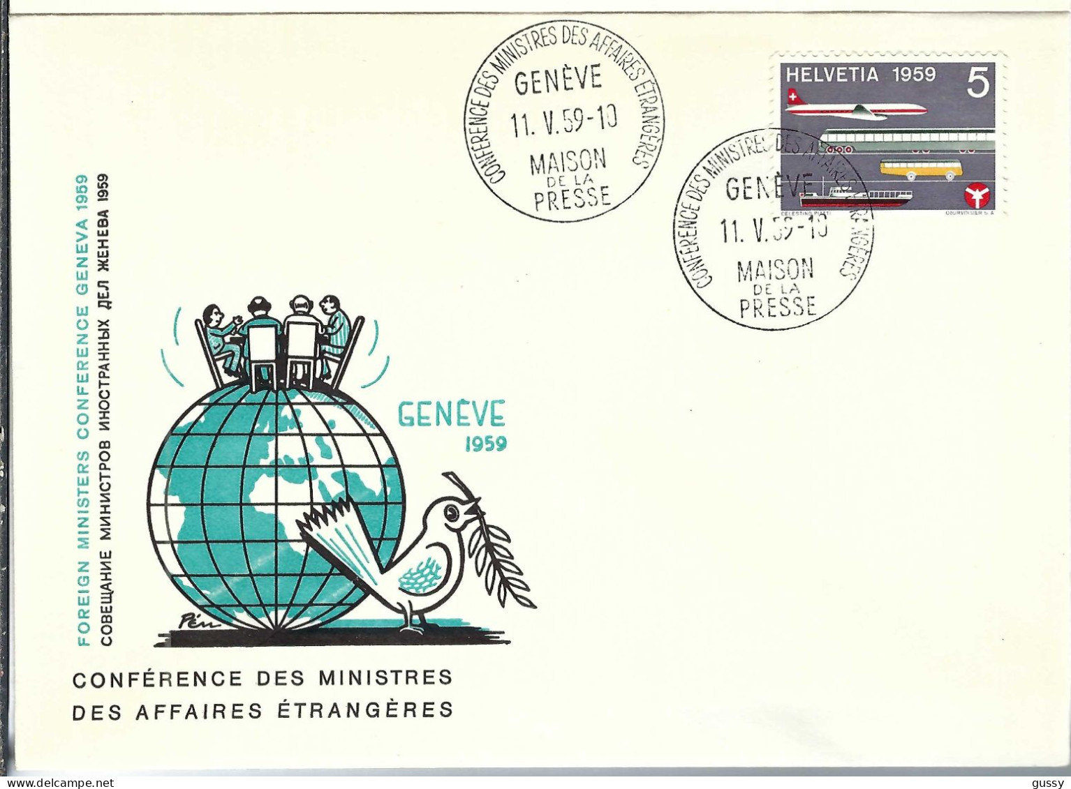 SUISSE 1959: LSC Ill. De Genève - Covers & Documents