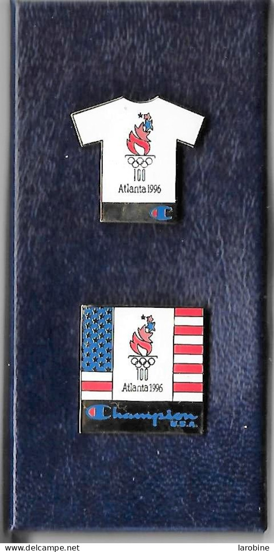 @@ Jeux JO ATLANTA 1996 Champion USA Coffret De 2 Pin's Certificat Série Limitée N° 05682 @@A - Olympische Spiele