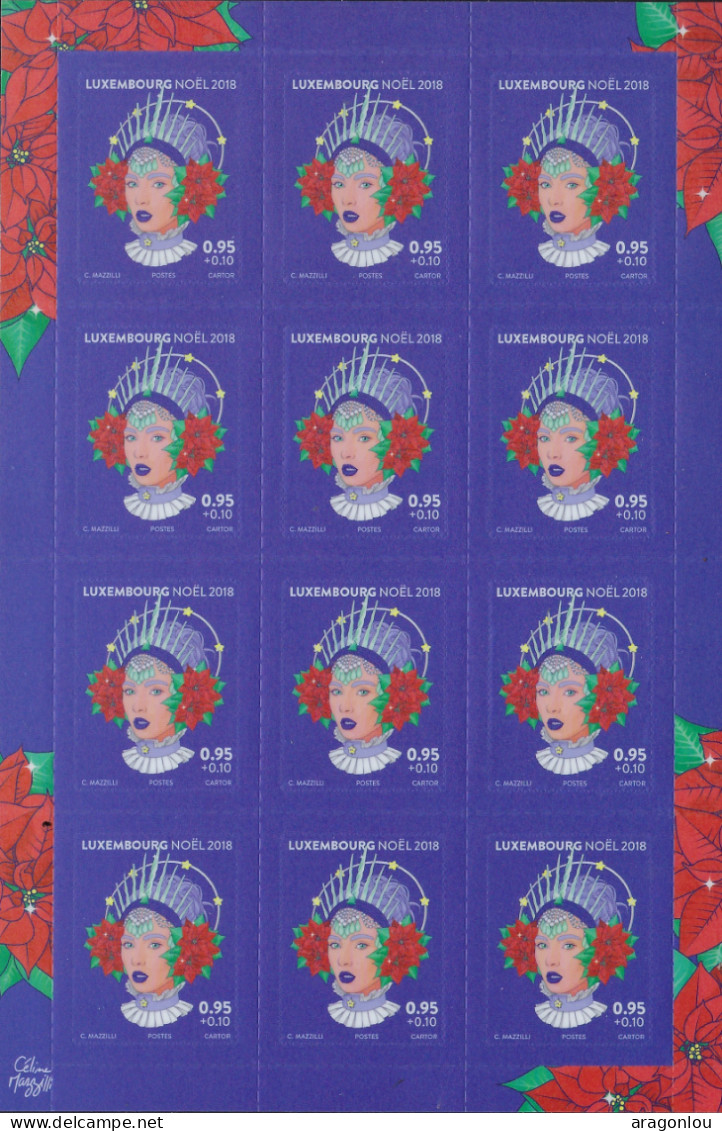 Luxembourg - Luxemburg - Timbres - Feuillet  à  12 Timbres X  1,05 -  Noël 2018   MNH** - Blokken & Velletjes