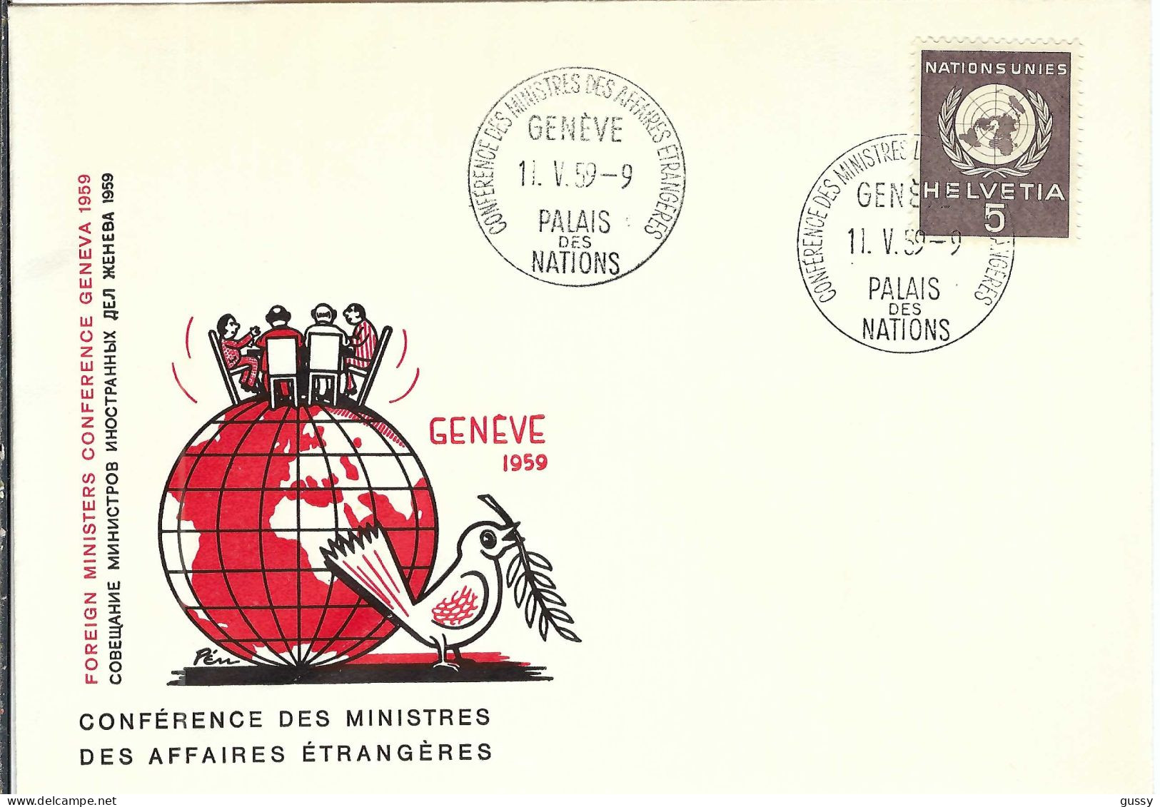 SUISSE Service Nations Unies 1959: LSC Ill. De Genève - Officials
