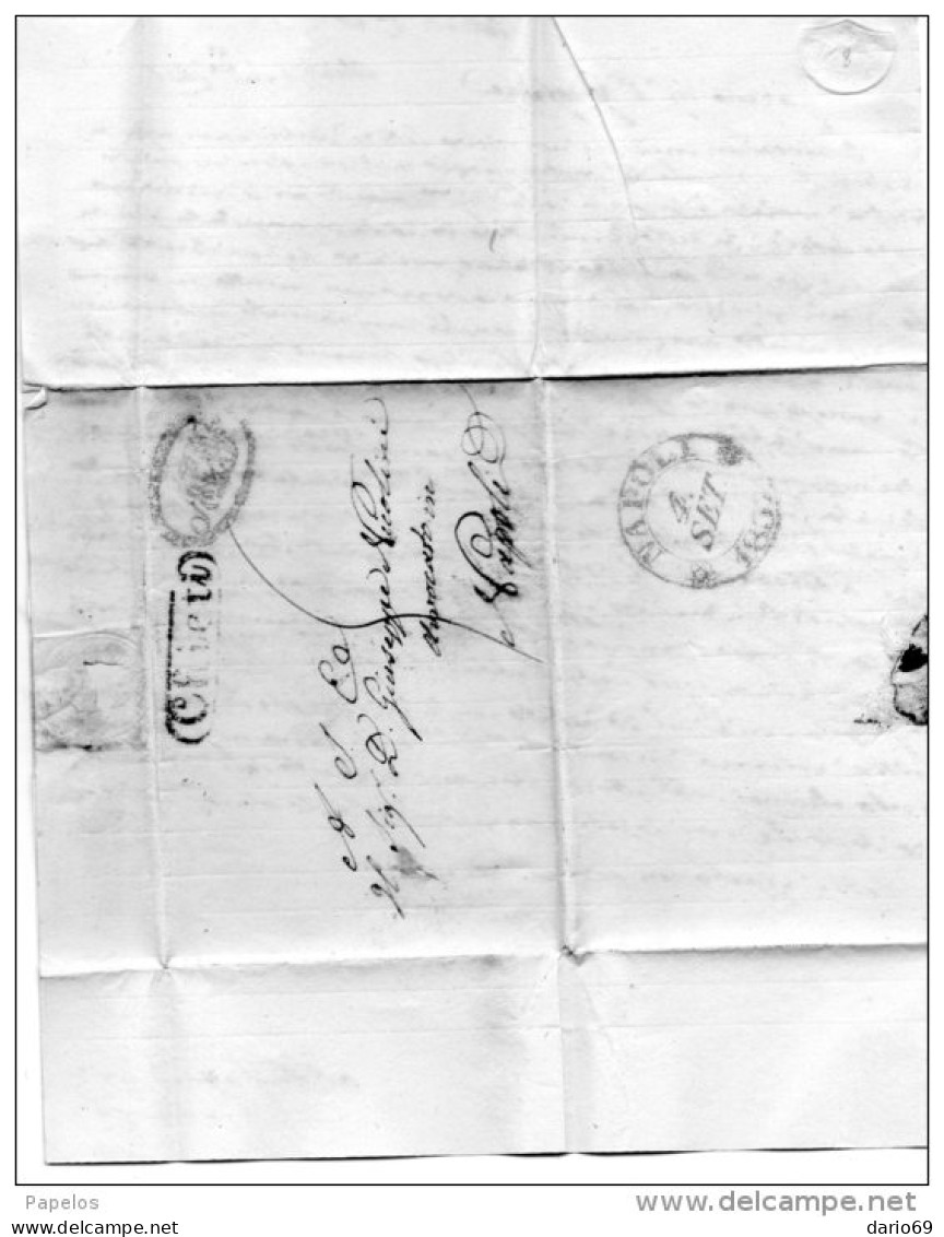 1837 LETTERA CON ANNULLO CHIETI + MONOGRAMMA NAPOLI - 1. ...-1850 Prefilatelia
