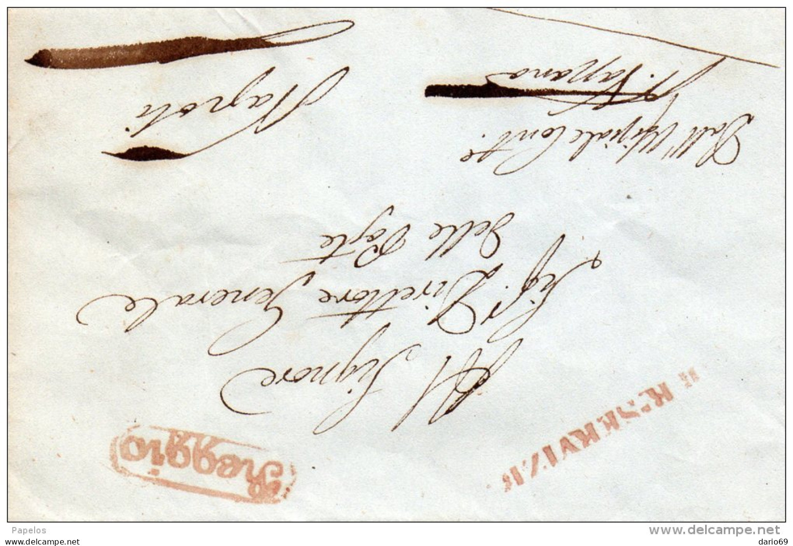 LETTERA CON ANNULLO REGGIO IN CORSIVO - 1. ...-1850 Prefilatelia