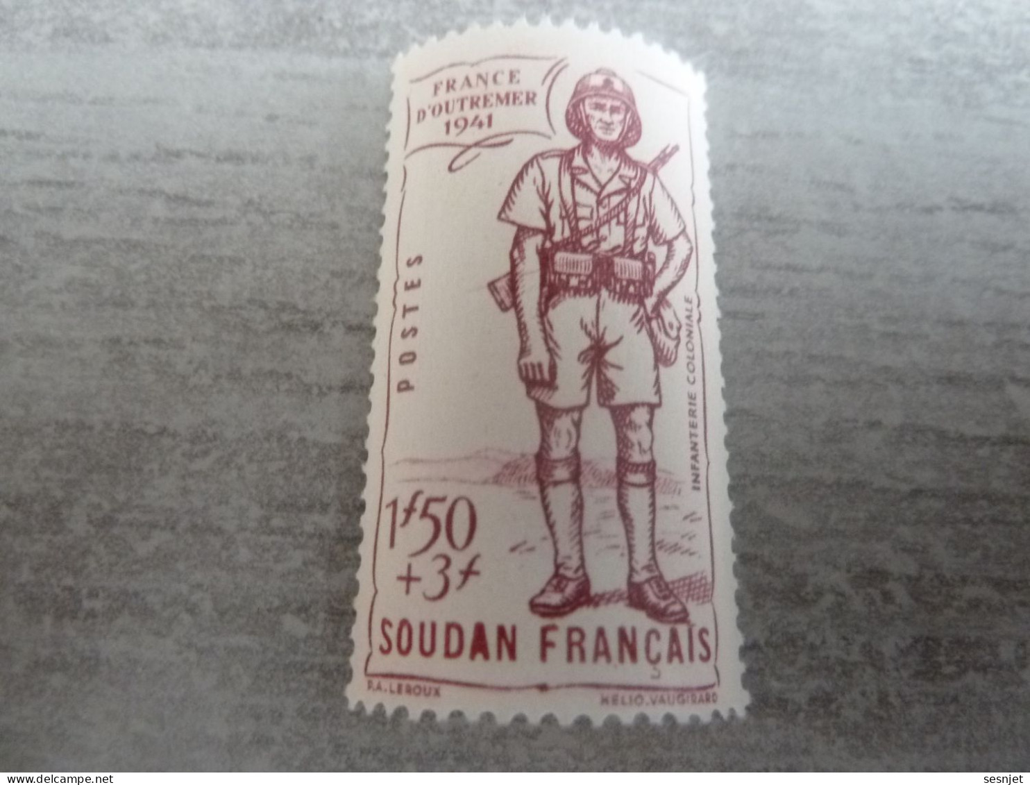 Soudan - Défense De L'Empire - Infanterie Coloniale - 1f.50+3f. - Yt 123 - Lilas - Neuf Sans Trace - Année 1941 - - Unused Stamps