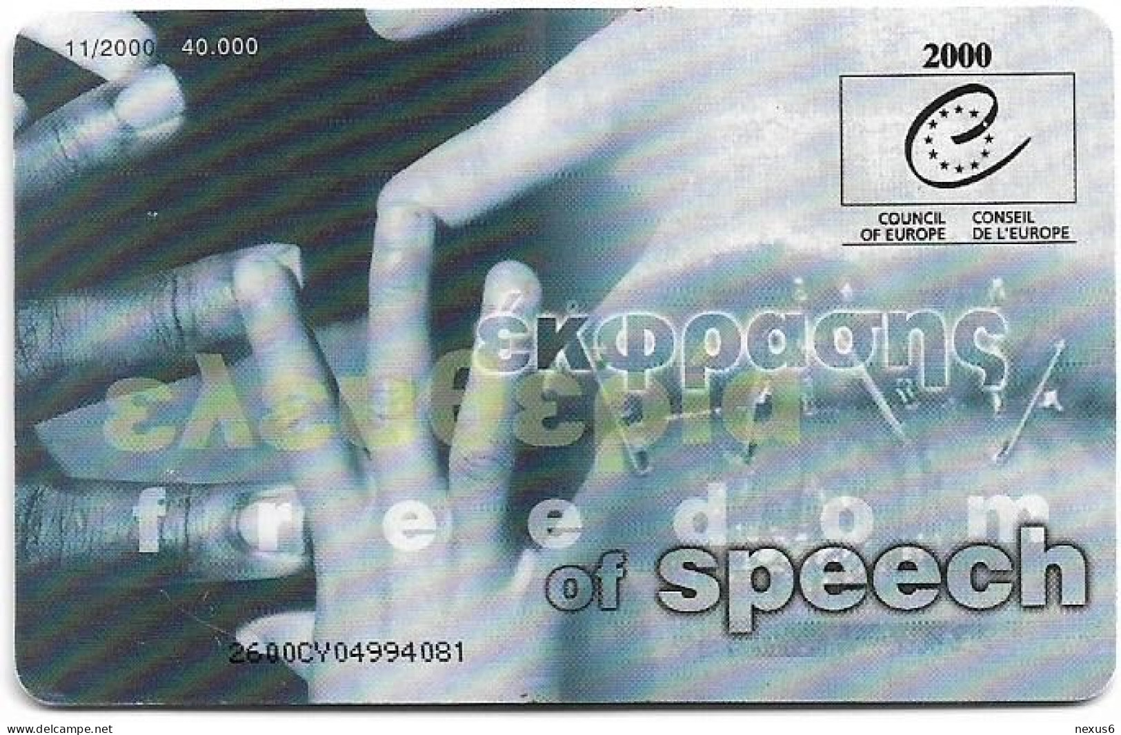 Cyprus - Cyta (Chip) - 50th Anniversary Of Human Rights, 11.2000, 40.000ex, Used - Chipre