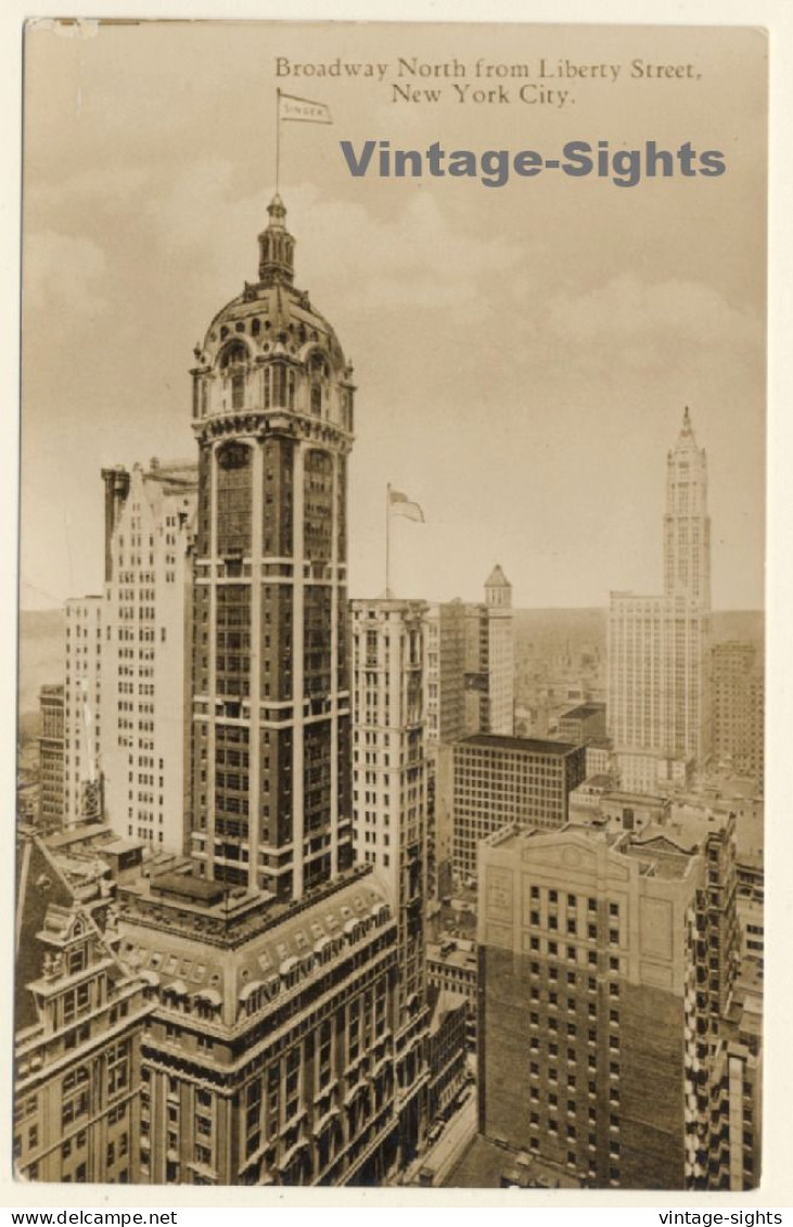 New York / USA: Singer Building - Skyscraper (Vintage RPPC 1910s/1920s - Manhattan