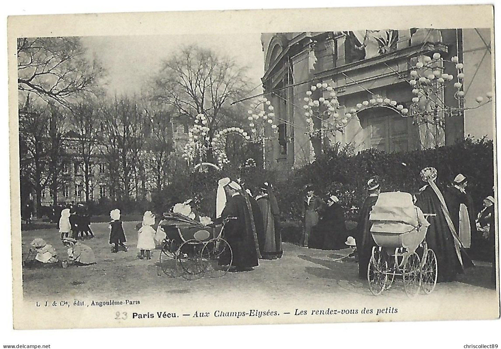 Carte Postale : Paris Vécu - Aux Champs Elysées - Les Rendez Vous Des Petits - Loten, Series, Verzamelingen