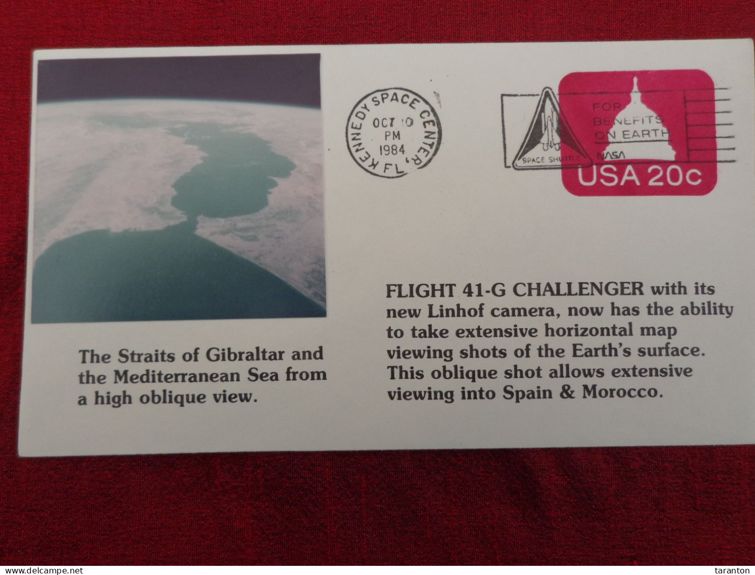 1984 - COVER - U.S.A., FLIGHT SPACE SHUTTLE STS 41-G CHALLENGER - Collections (without Album)