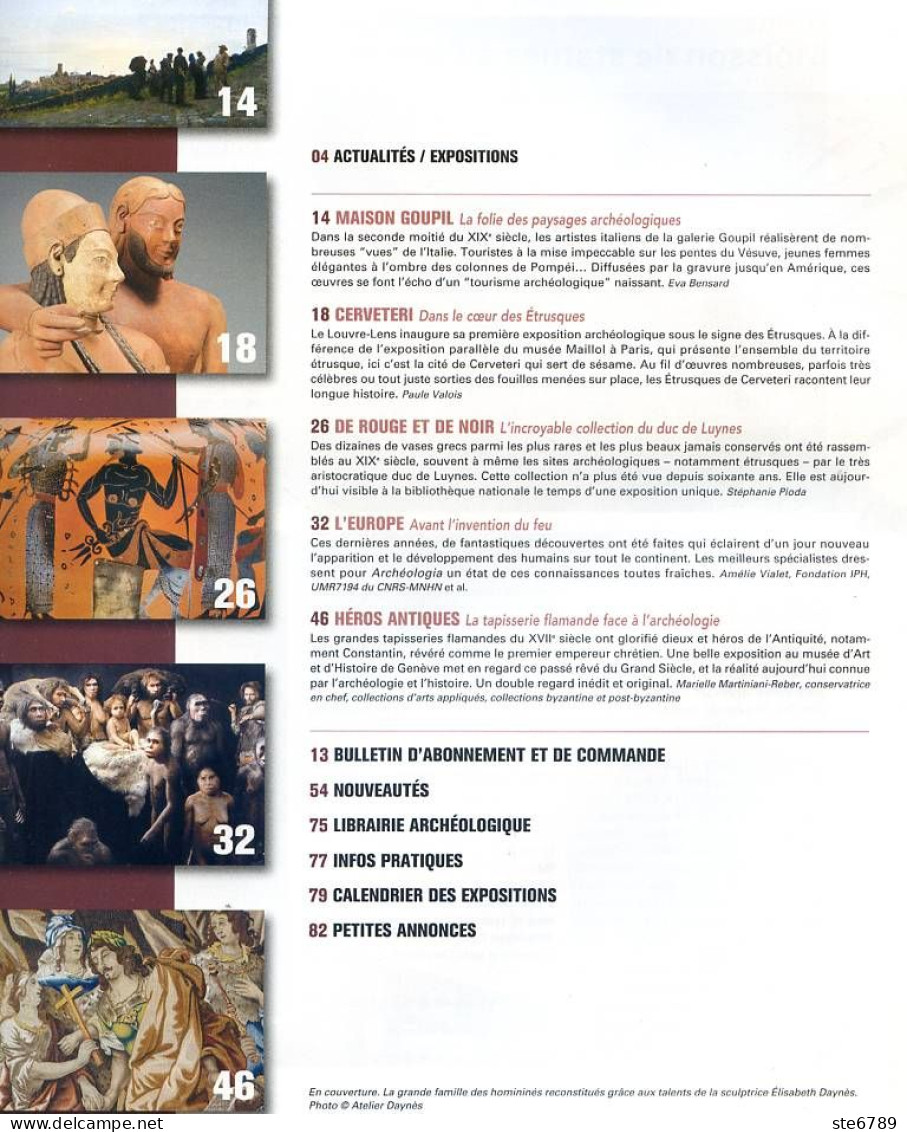 ARCHEOLOGIA N° 516 Europe Avant Invention Feu , Louvre Lens Cerveteri , Genève Antiquité Tapisseries , Collection Luynes - Archéologie
