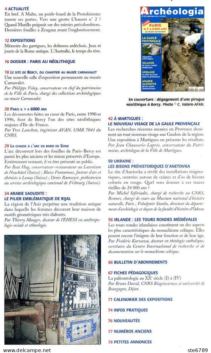 ARCHEOLOGIA N° 370 Paris 6000 Ans , Gaule Provencale , Irlande , Ukraine , Arabie Saoudite - Archéologie