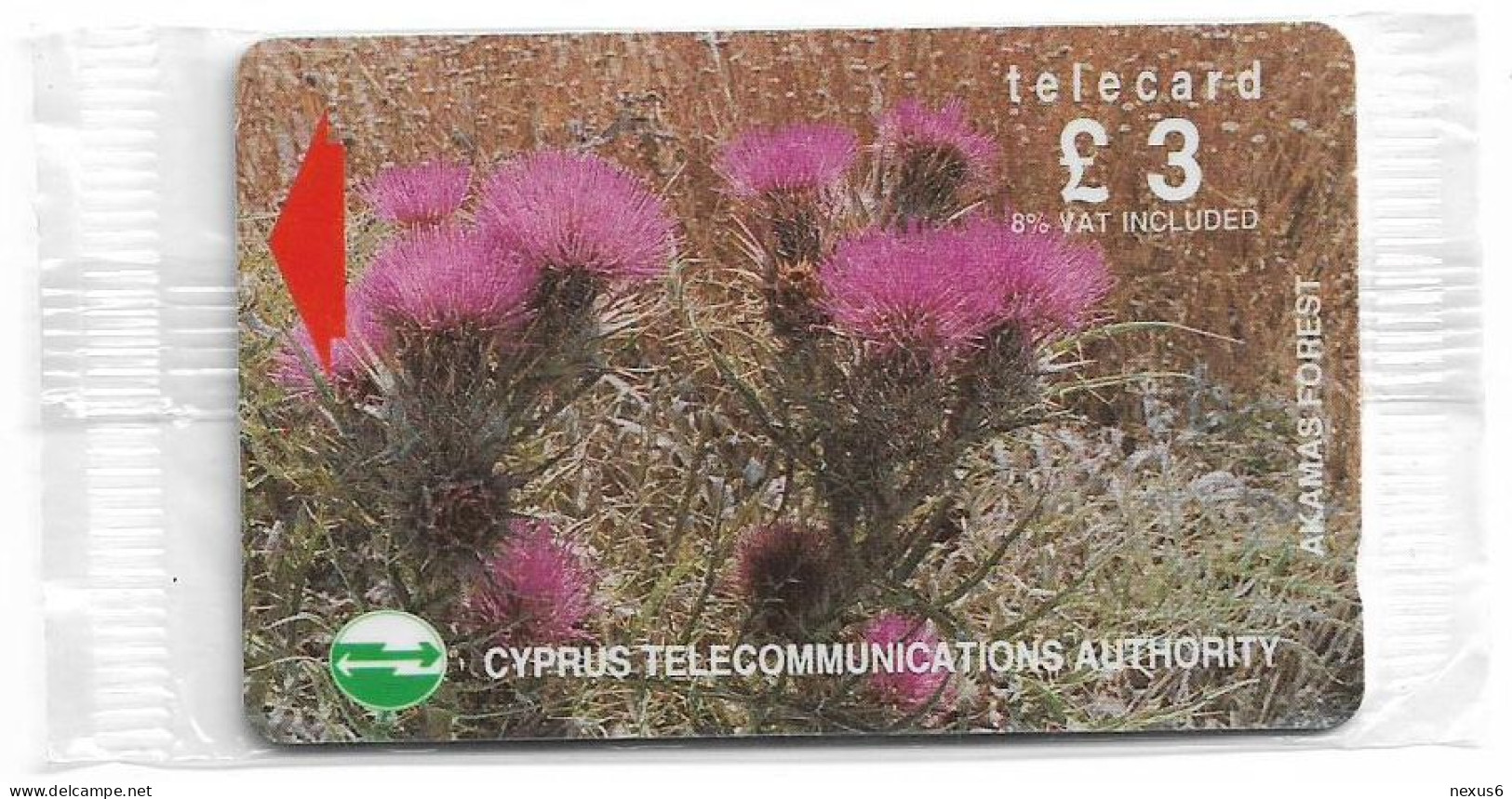 Cyprus - Cyta (GPT) - Wild Flowers Of Akamas Forest, 20CYPA (Grey Stripe), 1994, NSB - Chipre