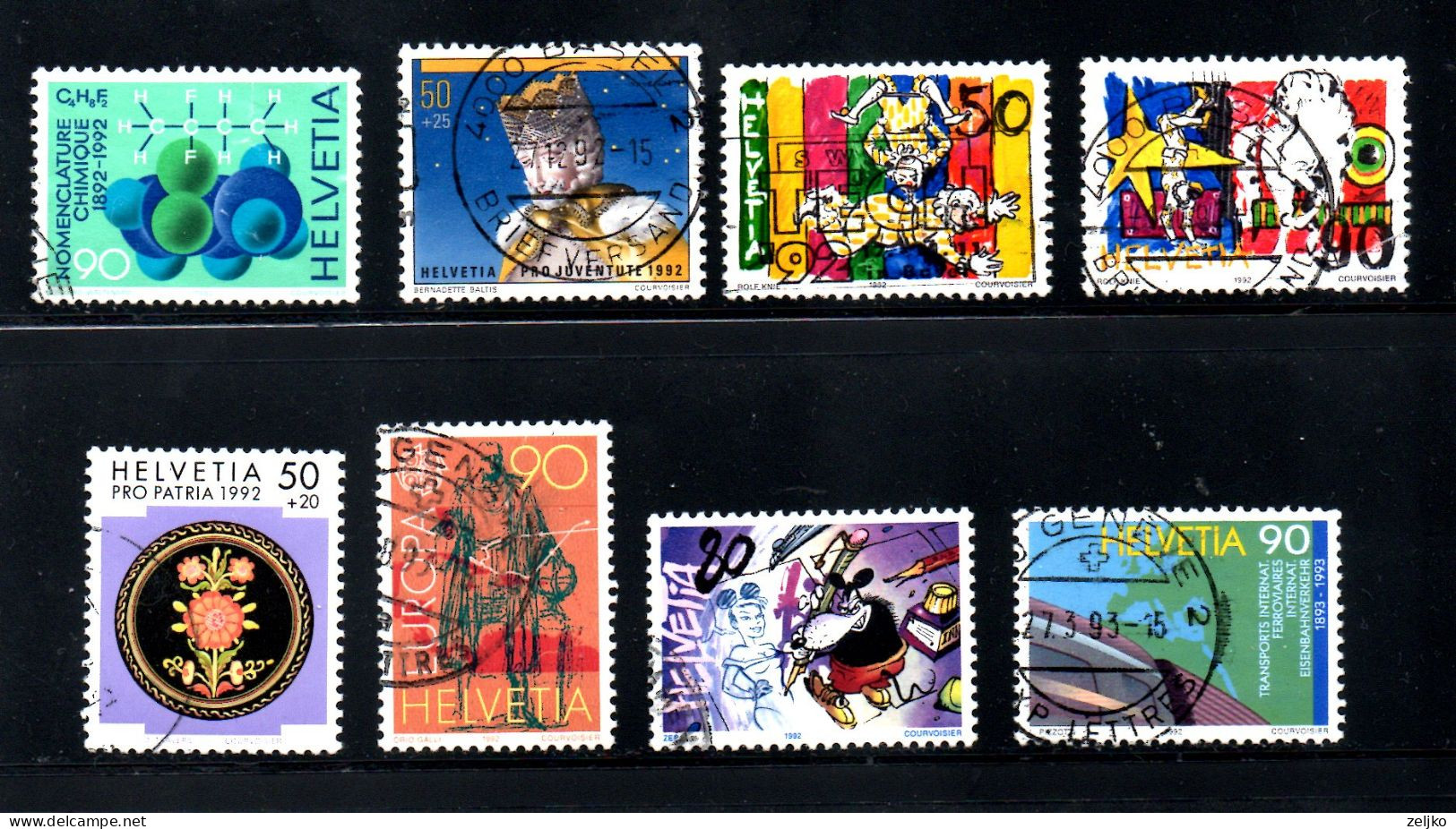 Switzerland 1992, Michel 1467, 1470, 1475, 1478, 1481, 1483, 1488, 1489, Lot - Gebraucht