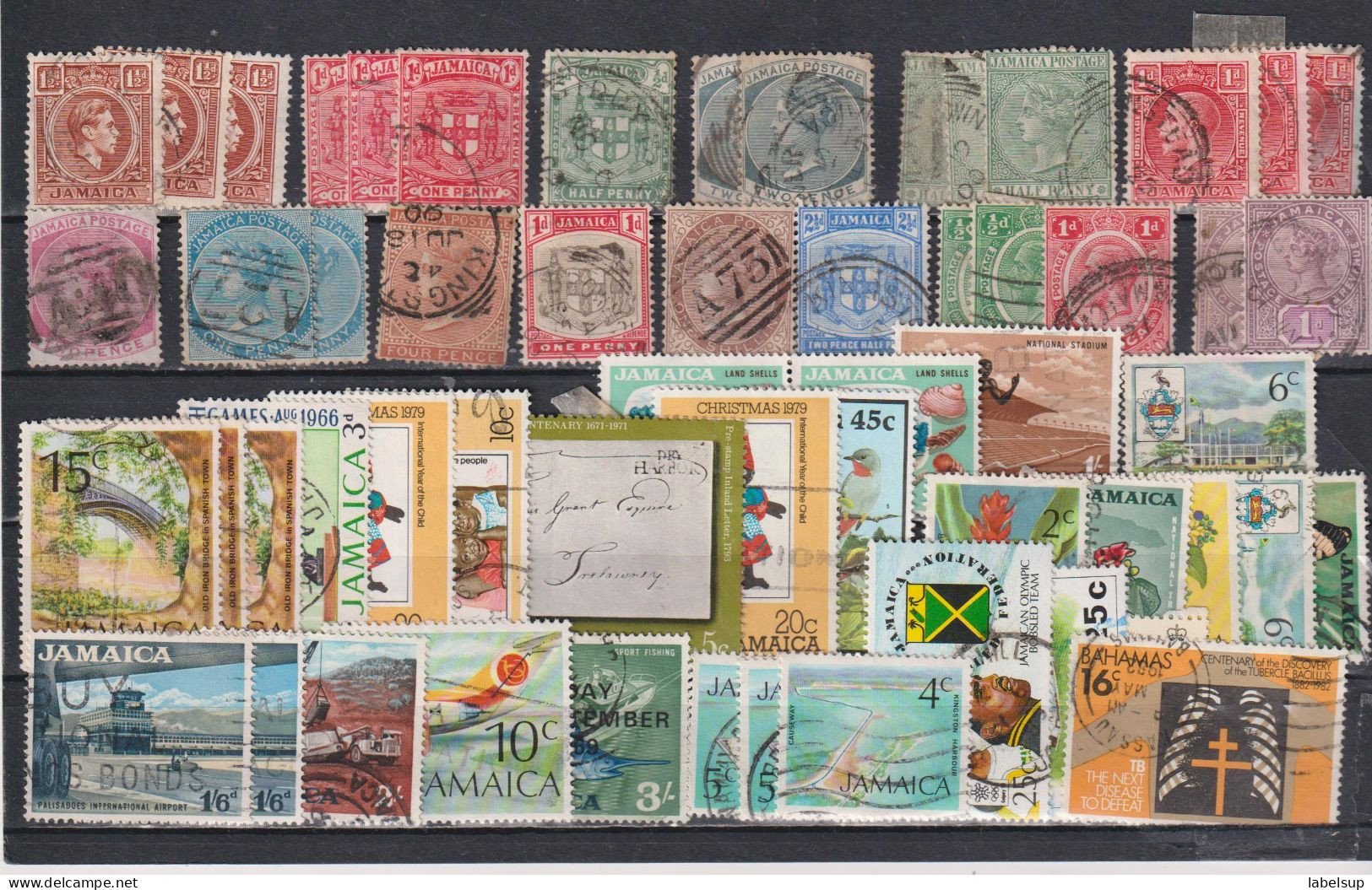 Lot De Vieux Timbres De La Jamaïque En Stock 2 Photos - Giamaica (...-1961)