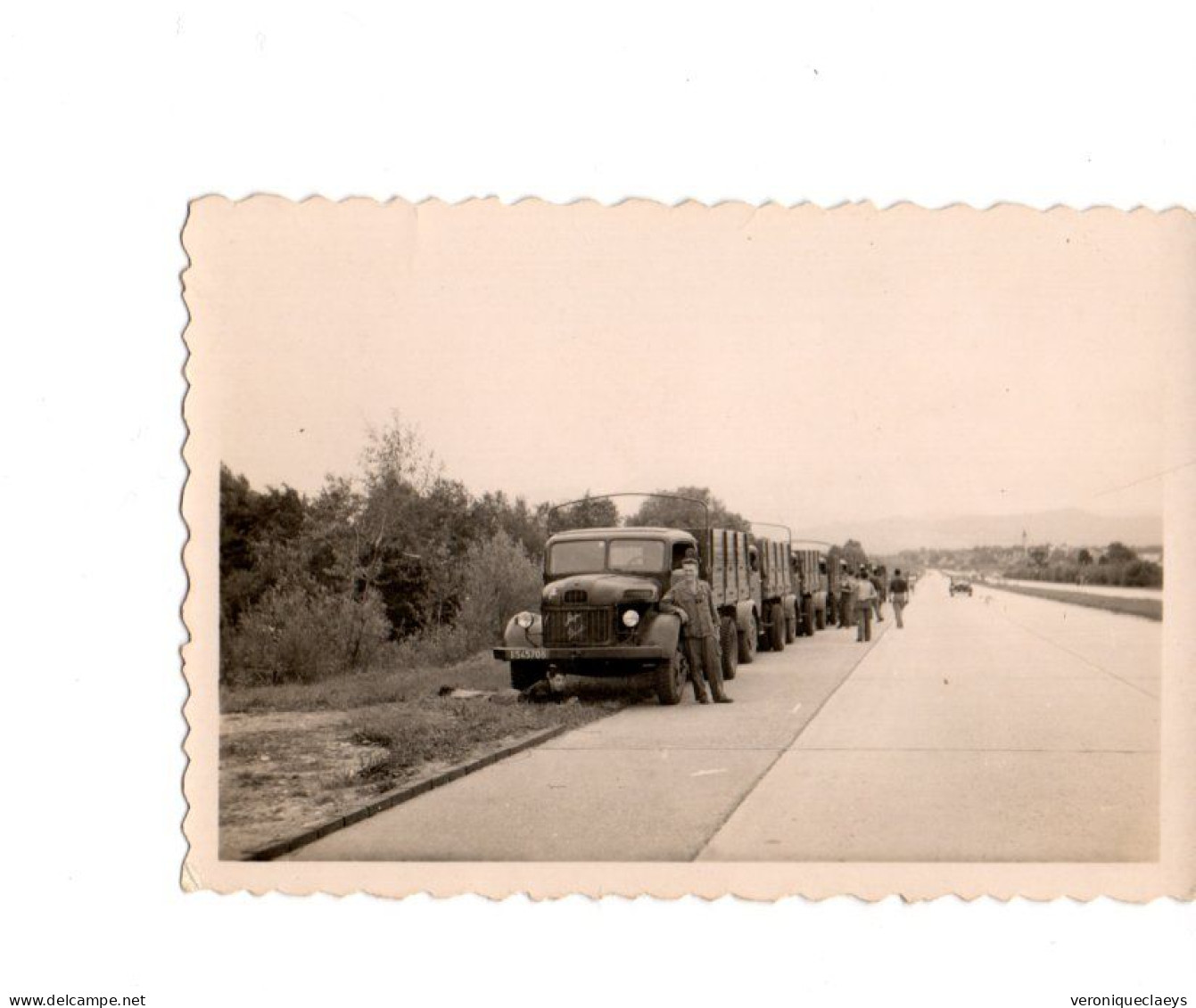 Photo Ancienne Militaires Camions Transport De Troupe C1/9 - 1939-45