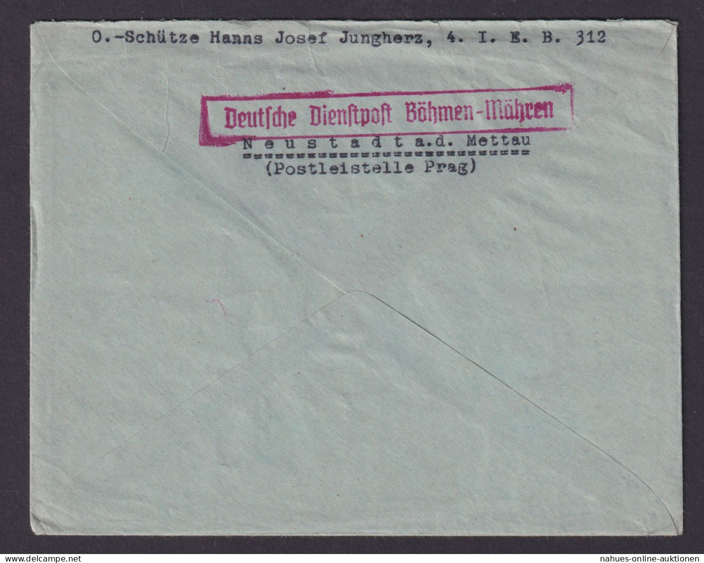Böhmen Mähren Besetzung II.Weltkrieg Dienstpost Brief Prag Wanne Eickel Feldpost - Altri & Non Classificati