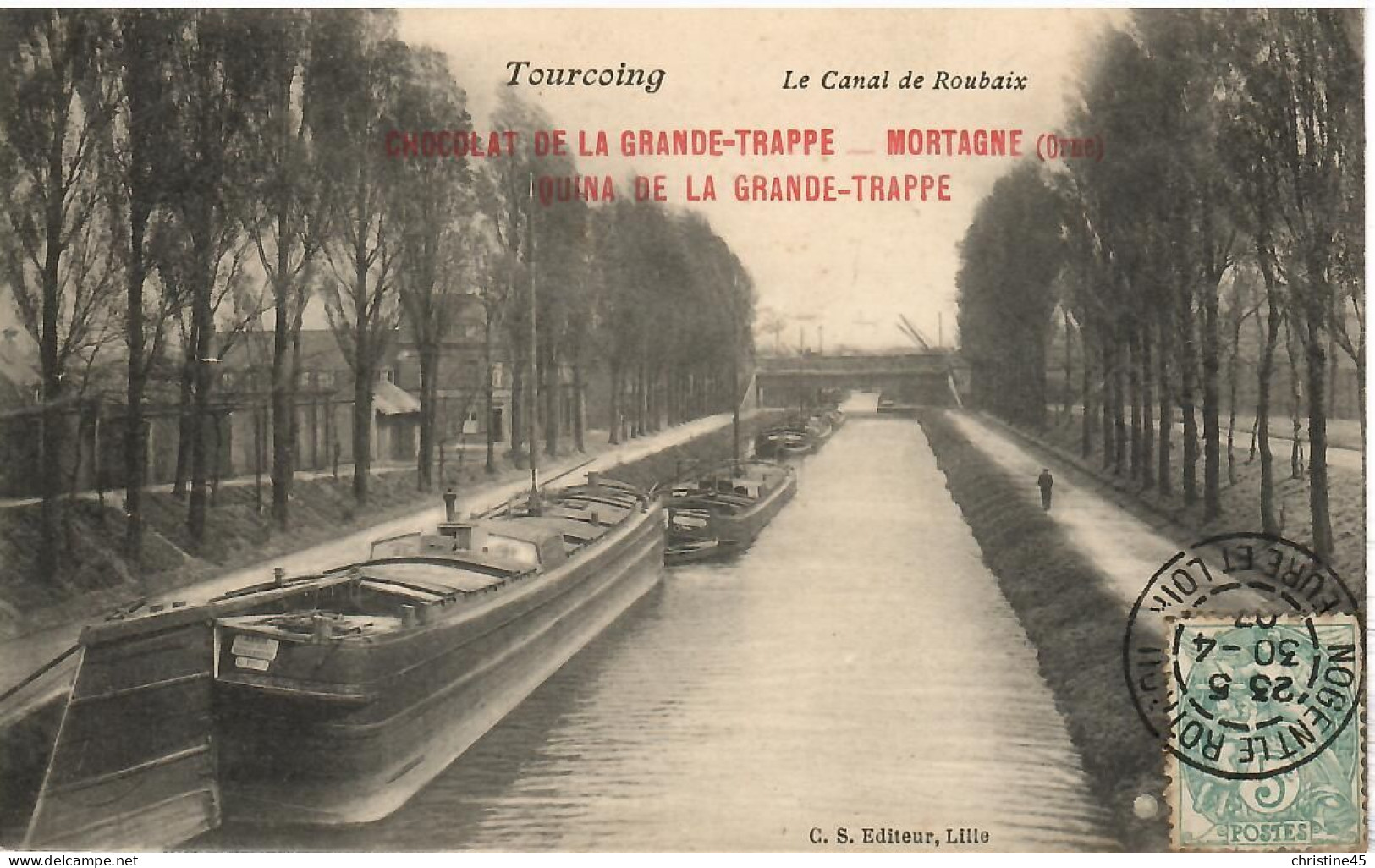 PENICHE   TOURGOING   LE CANAL DE ROUBAIX - Péniches