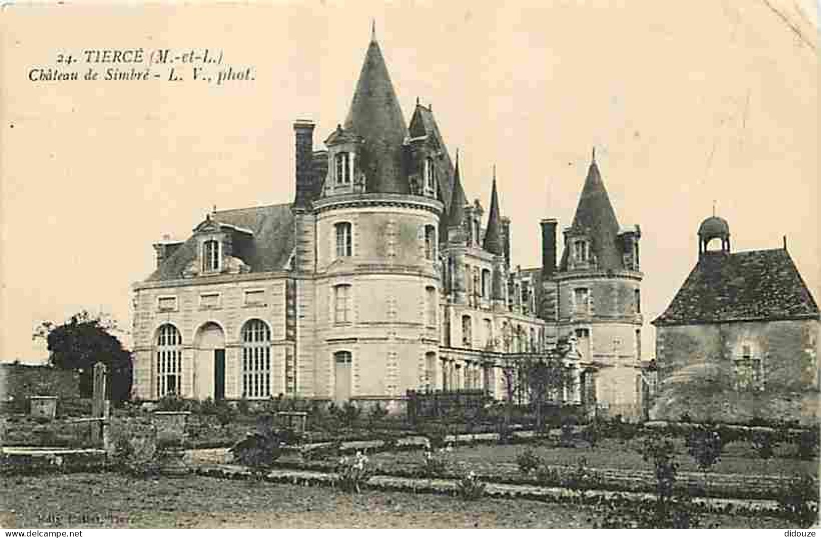 49 - Tiercé - Château De Simbré - Etat Pli Visible - Oblitération Ronde De 1913 - CPA - Voir Scans Recto-Verso - Tierce